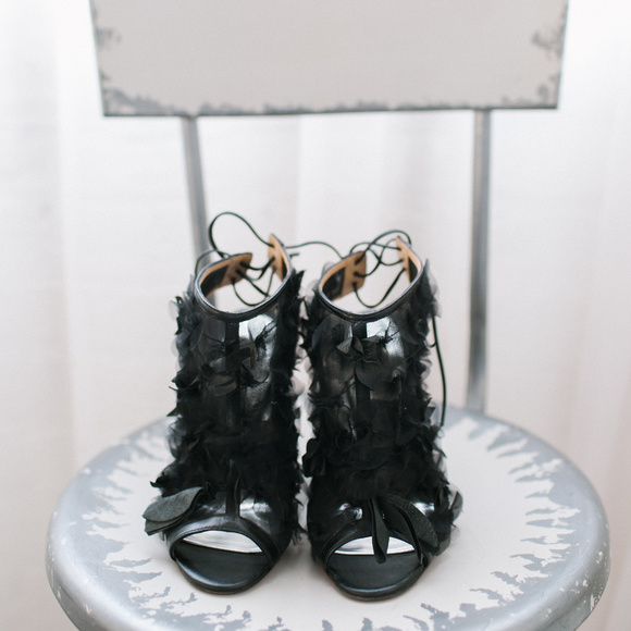 Badgley Mischka Desire Open-Toe Bootie 7 Black - Picture 10 of 14